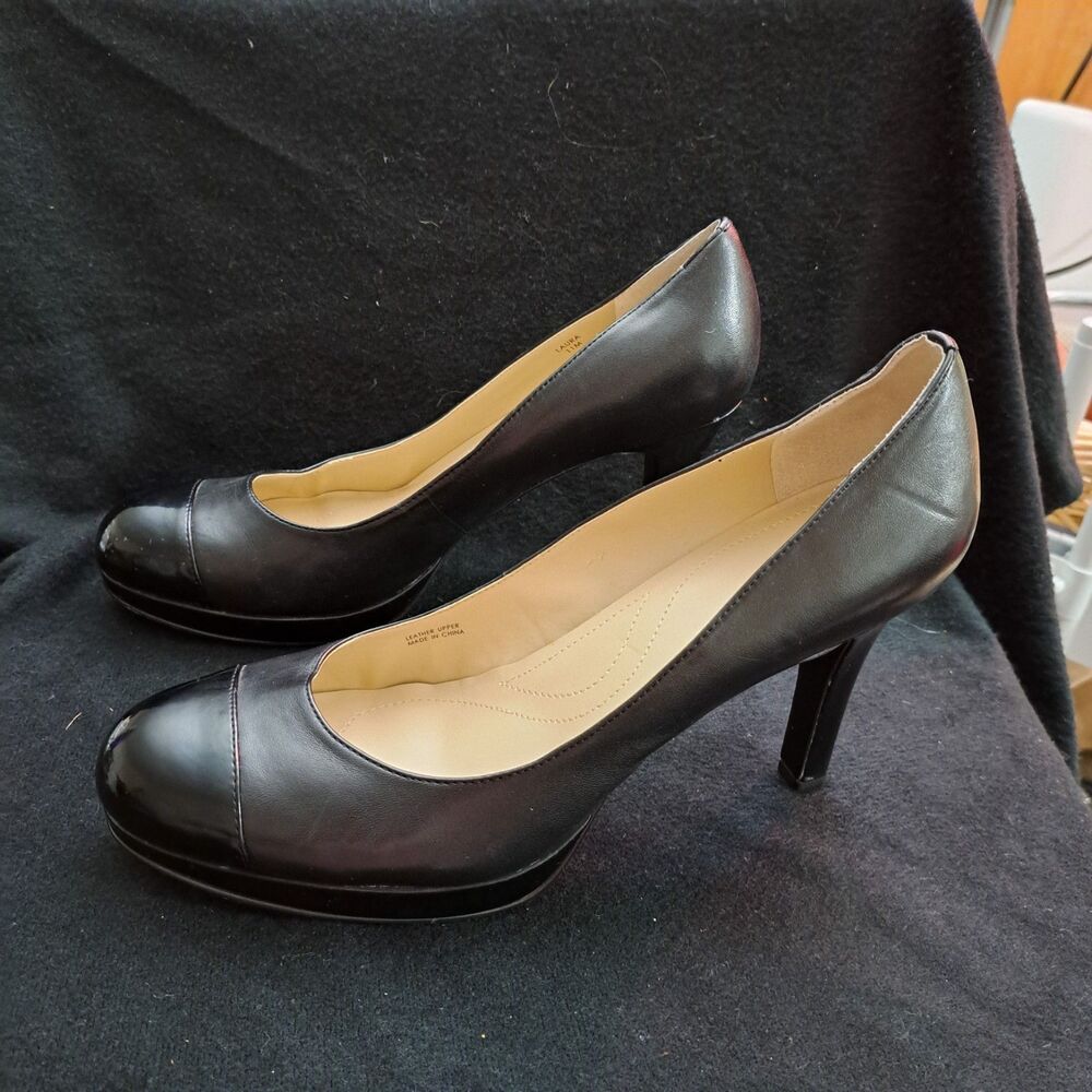Tahari Cap Toe Platform Pumps Black Size 11M